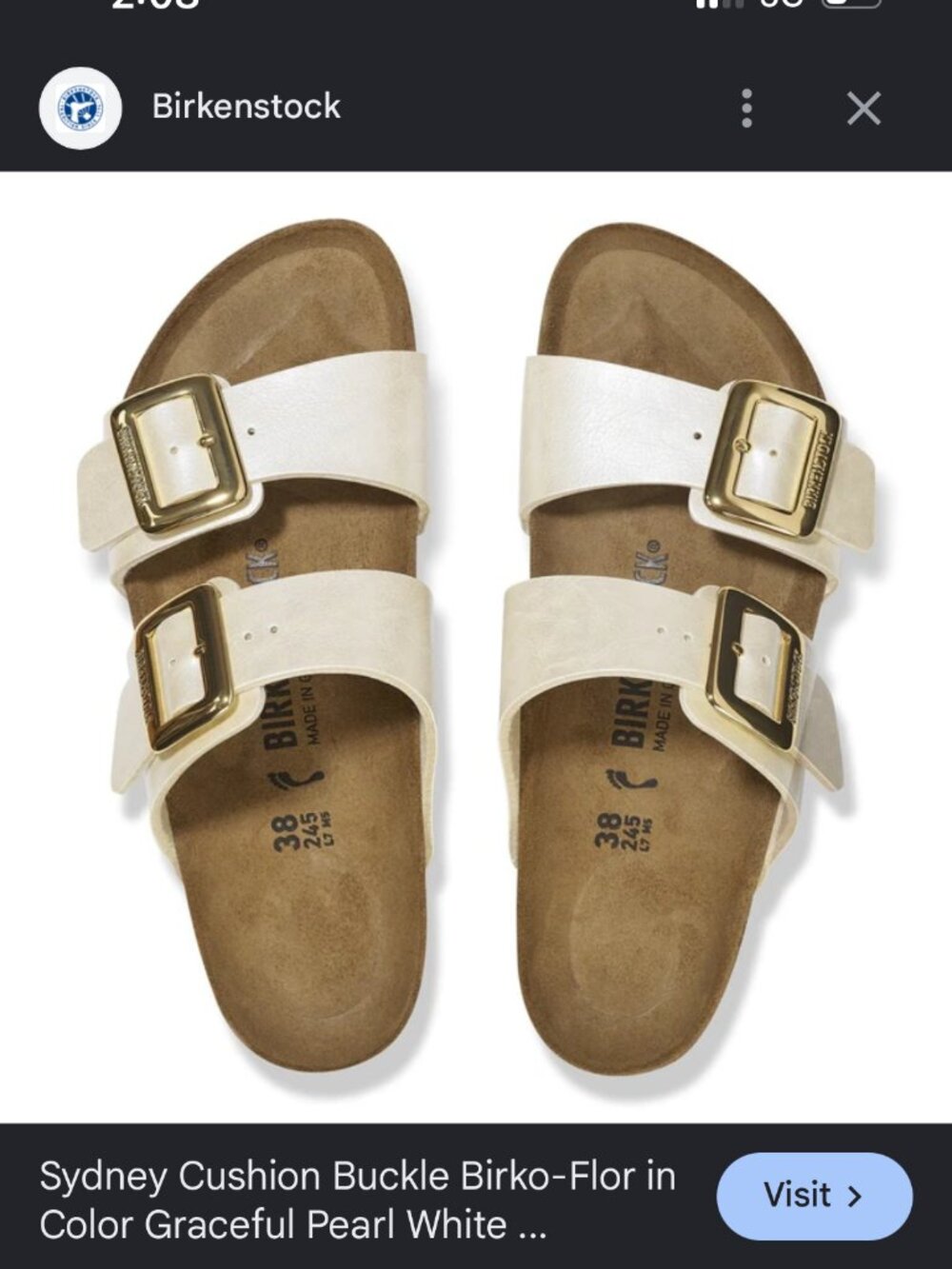 nwt BIRKENSTOCK metallic big buckle sandals 38 ladies 7 - Picture 4 of 4